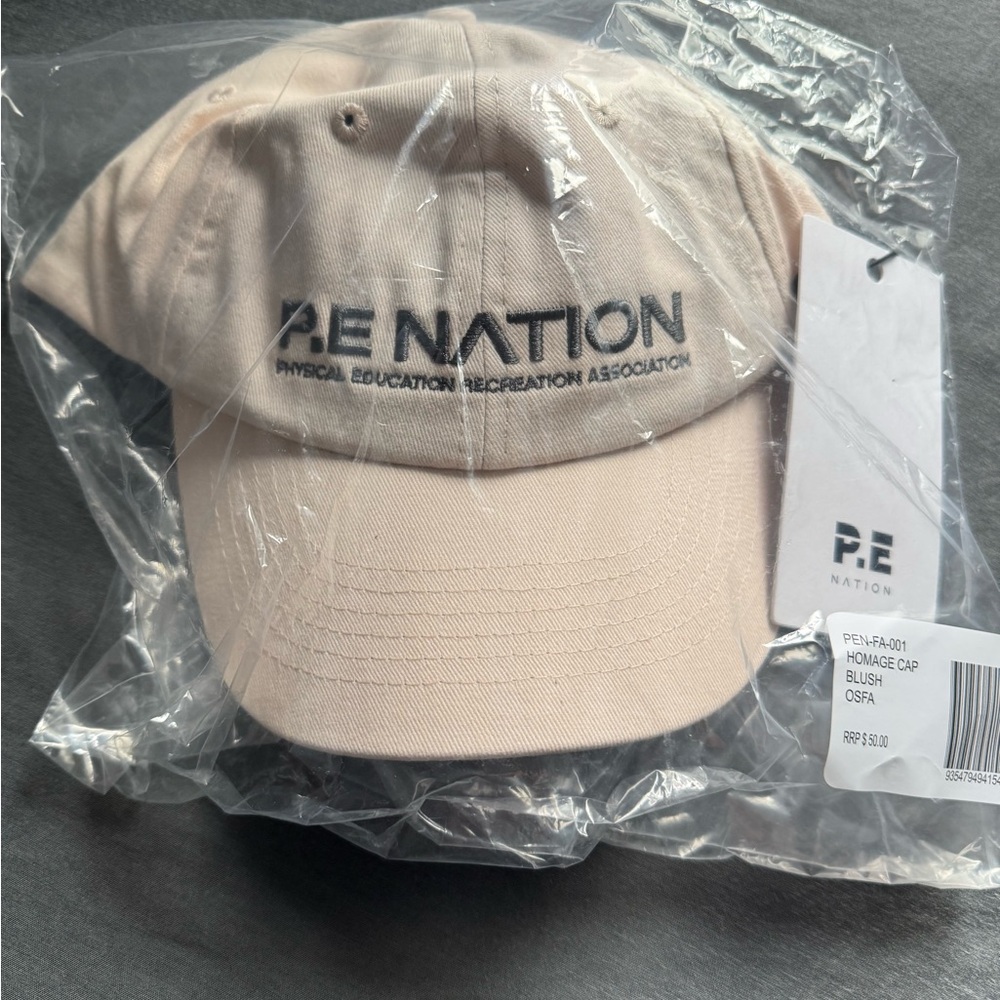 NEW P.E. Nation Homage Cap Blush hat PE lifestyle fashion Athleisure Beige Tan